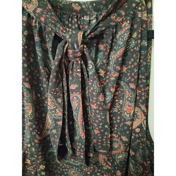 J. Crew Women 100% Polyester Paisley Sheer Lightweight Sleeveless Preppy Size 10 - Picture 5 of 9